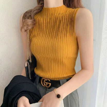 Tops/ノースリーブリブニットトップス ST/No.22394