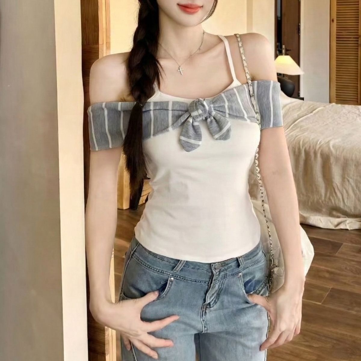 Tops/オフショルタイブラトップキャミ ST/No.22395