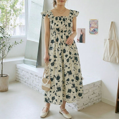 Dress/モノトーンフラワーワンピース ST/No.22397