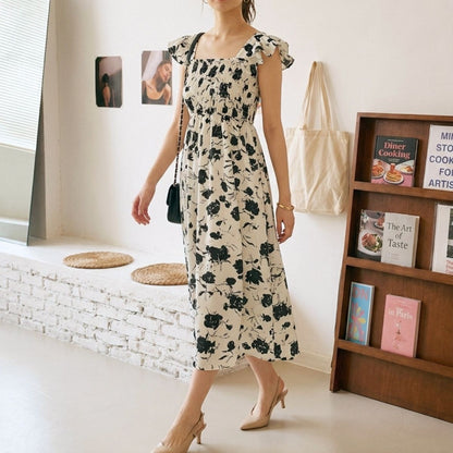 Dress/モノトーンフラワーワンピース ST/No.22397