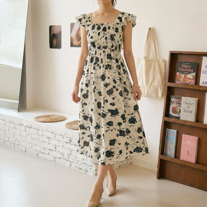 Dress/モノトーンフラワーワンピース ST/No.22397