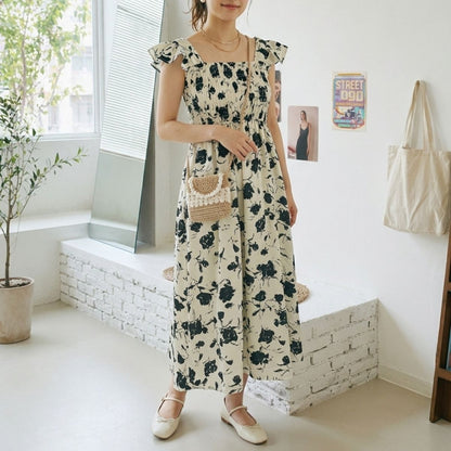Dress/モノトーンフラワーワンピース ST/No.22397