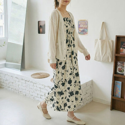 Dress/モノトーンフラワーワンピース ST/No.22397