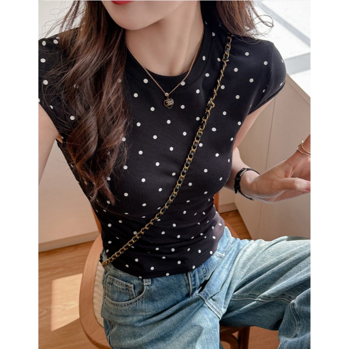 T-Shirts/ドットフレンチスリーブＴ ST/No.22414