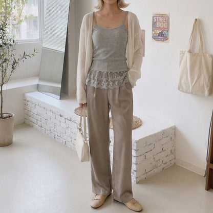 Tops/カップ付き裾レースキャミソール ST/No.22416