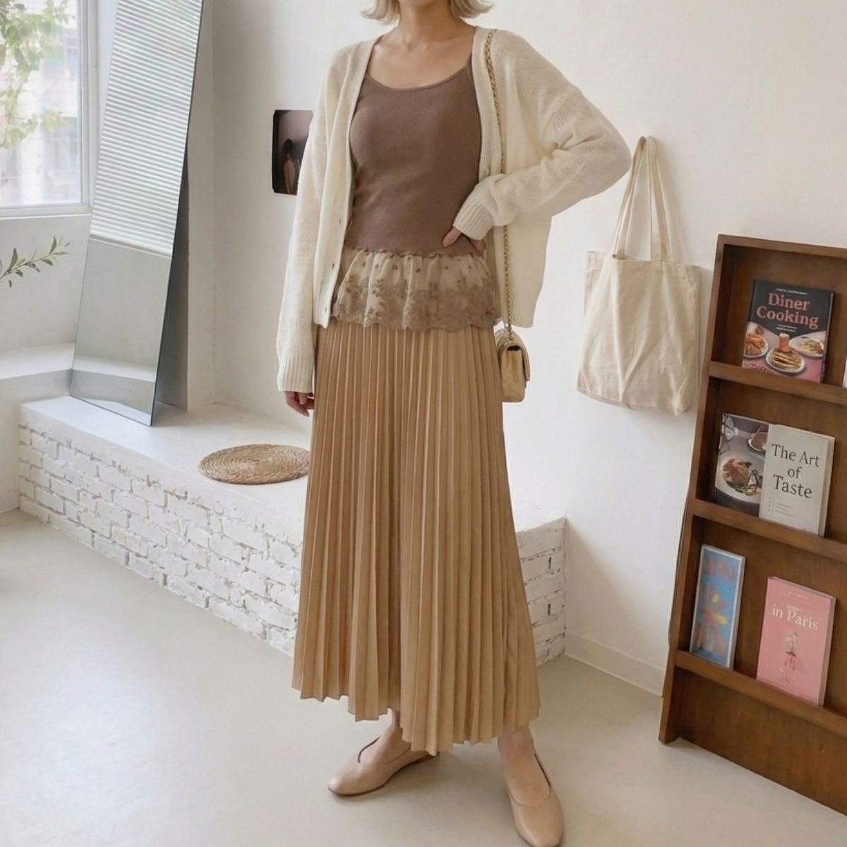 Tops/カップ付き裾レースキャミソール ST/No.22416