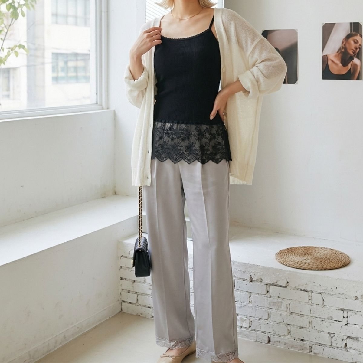 Tops/カップ付き裾レースキャミソール ST/No.22416