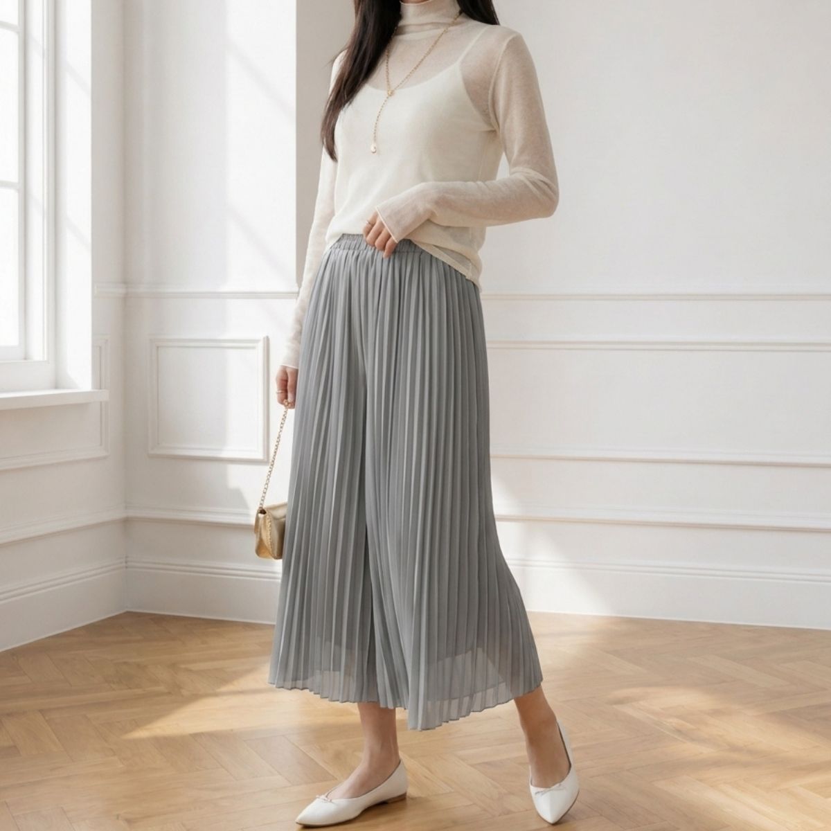 Pants/プリーツシフォンガウチョ ST/No.22417