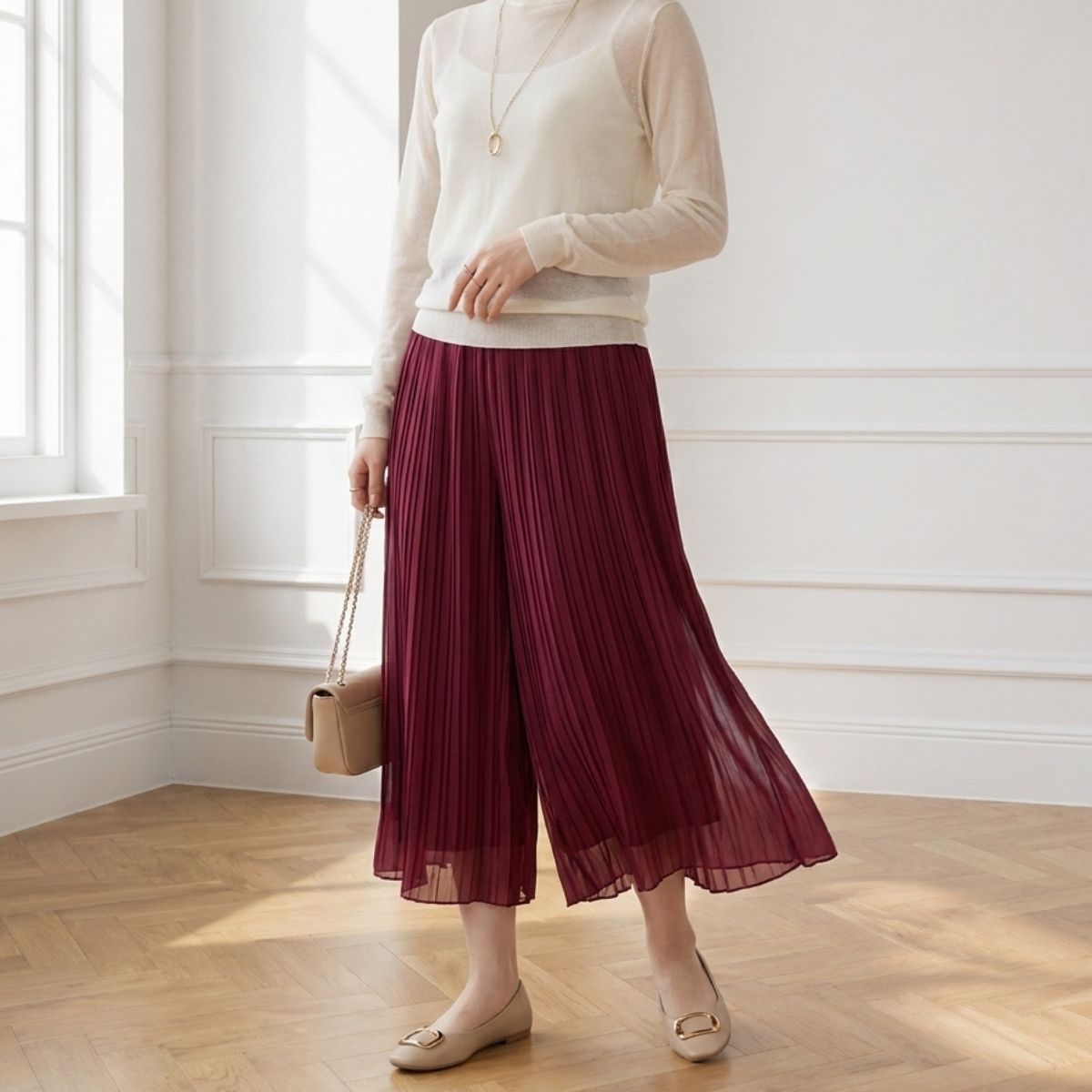 Pants/プリーツシフォンガウチョ ST/No.22417