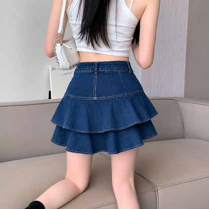 Skirt/ティアードデニムスカパン ST/No.22418