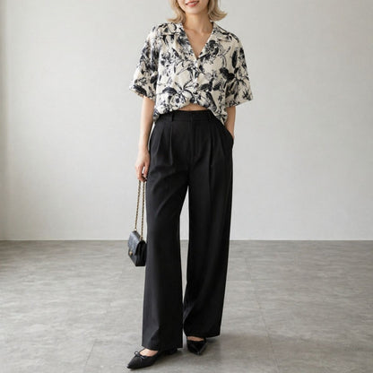 Shirts/モノトーンボタニカルシャツ ST/No.22421
