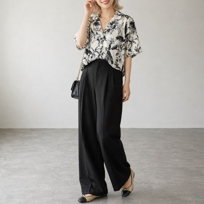 Shirts/モノトーンボタニカルシャツ ST/No.22421