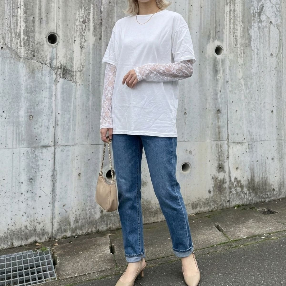T-Shirts/レース袖レイヤードTシャツ ST/No.22422