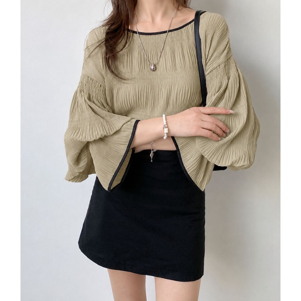 Blouse/ボリュームプリーツブラウス ST/No.22426