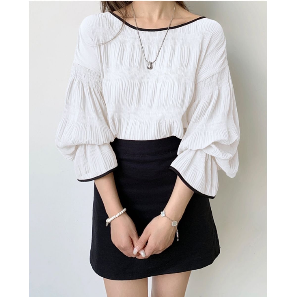Blouse/ボリュームプリーツブラウス ST/No.22426