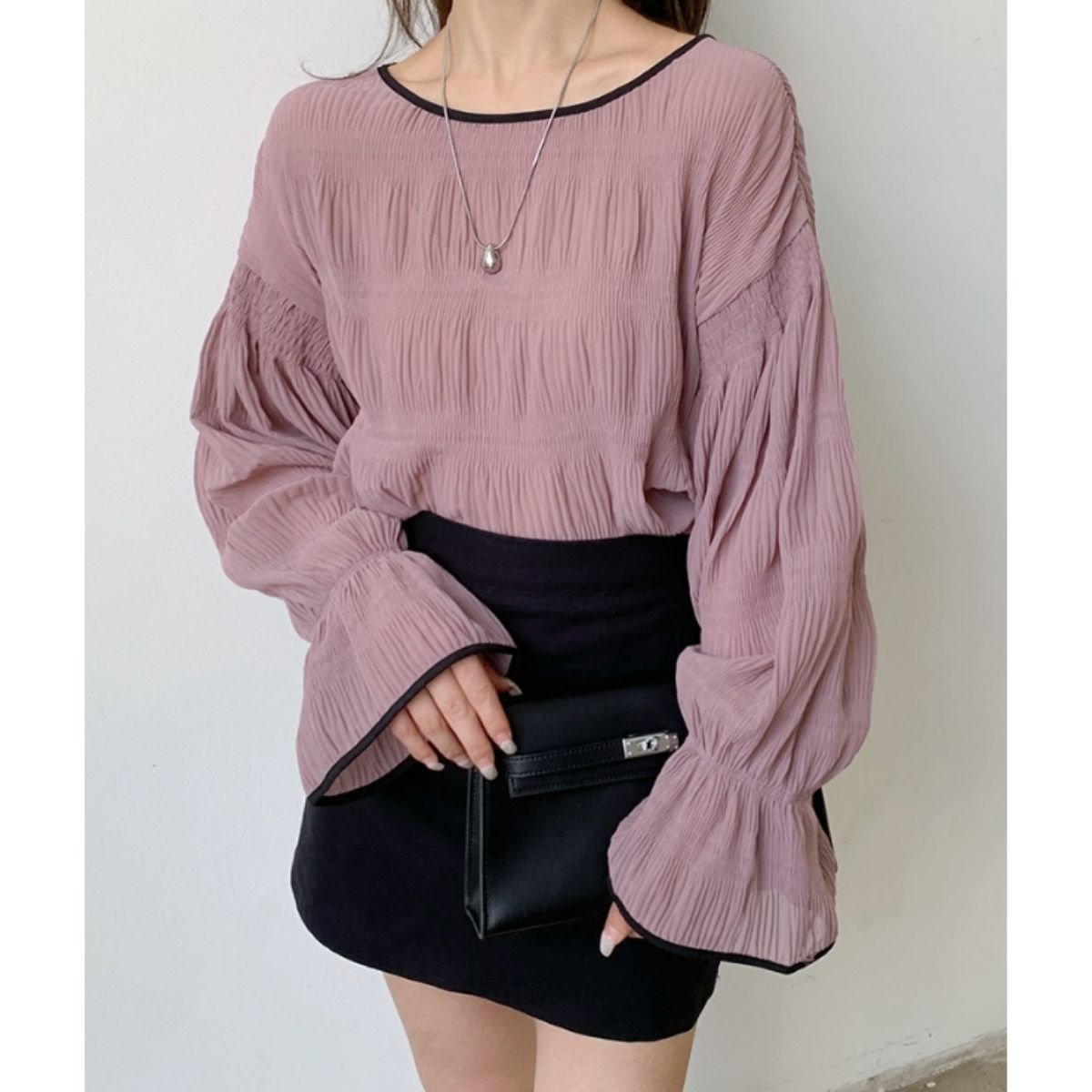 Blouse/ボリュームプリーツブラウス ST/No.22426