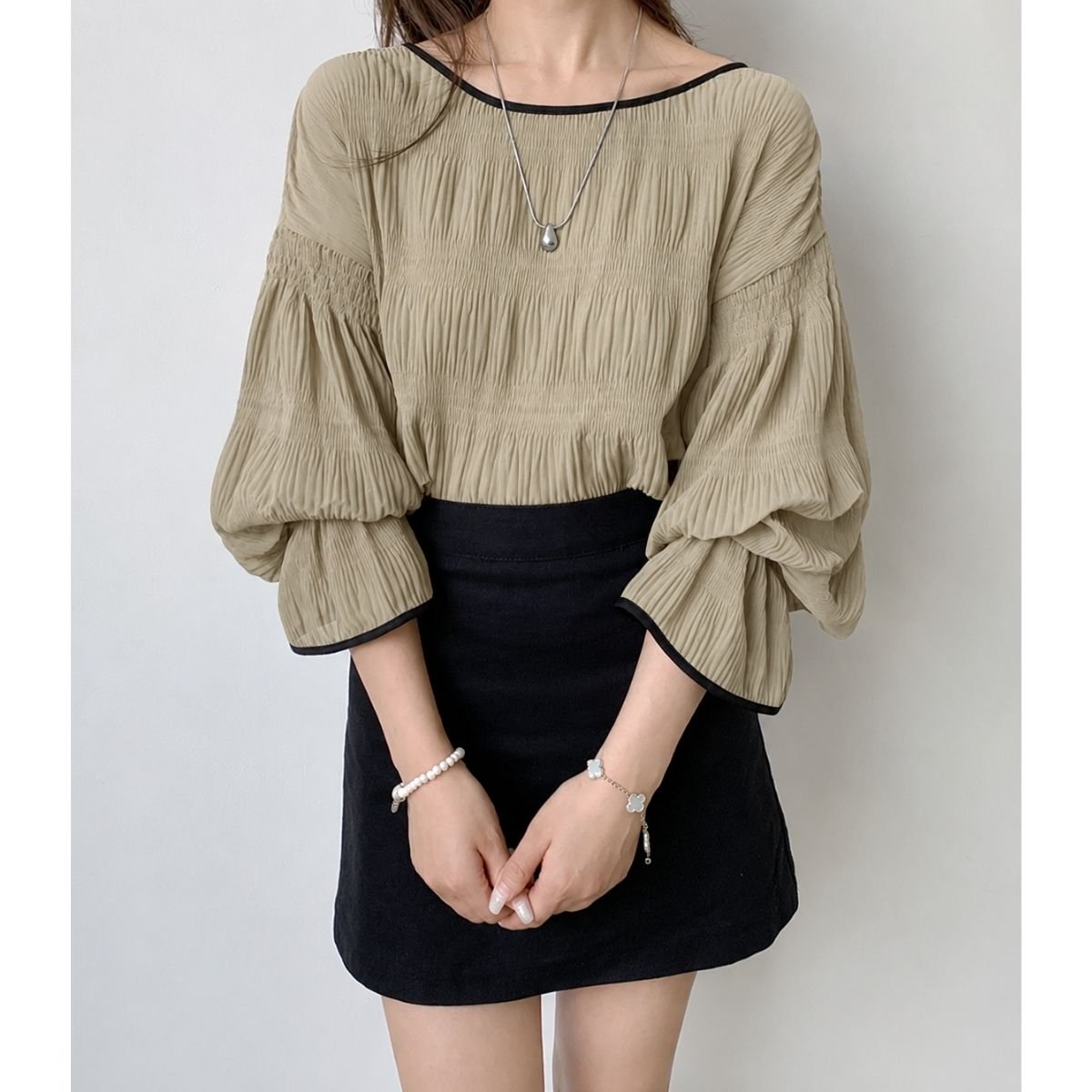 Blouse/ボリュームプリーツブラウス ST/No.22426