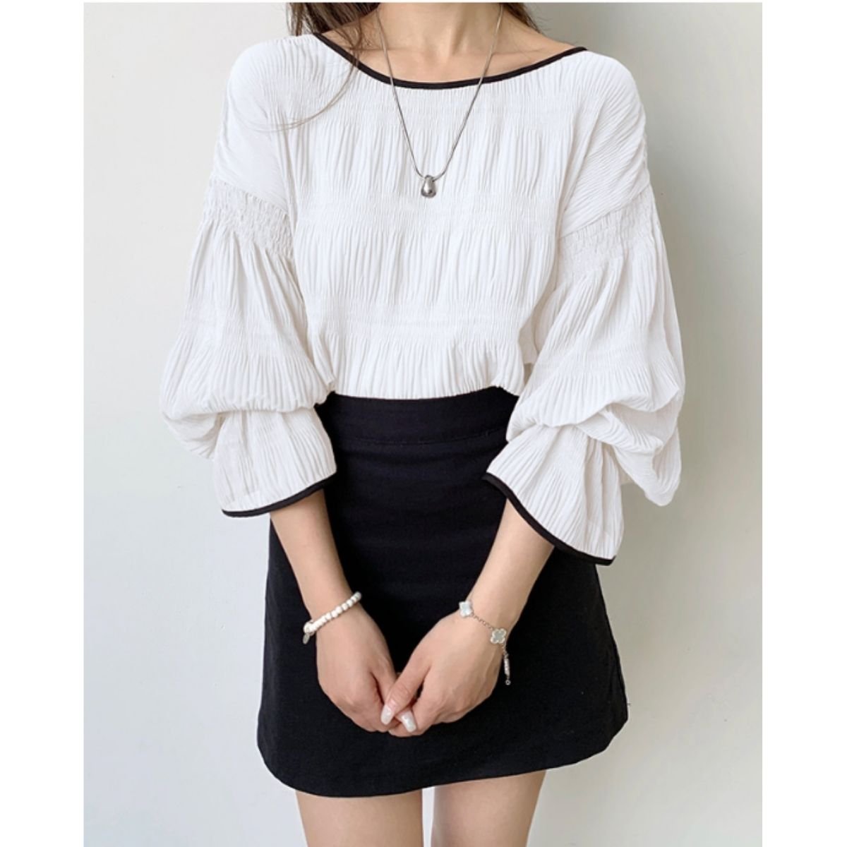 Blouse/ボリュームプリーツブラウス ST/No.22426