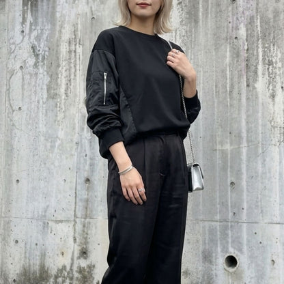 Tops/異素材MA-1スウェットトップス ST/No.22434