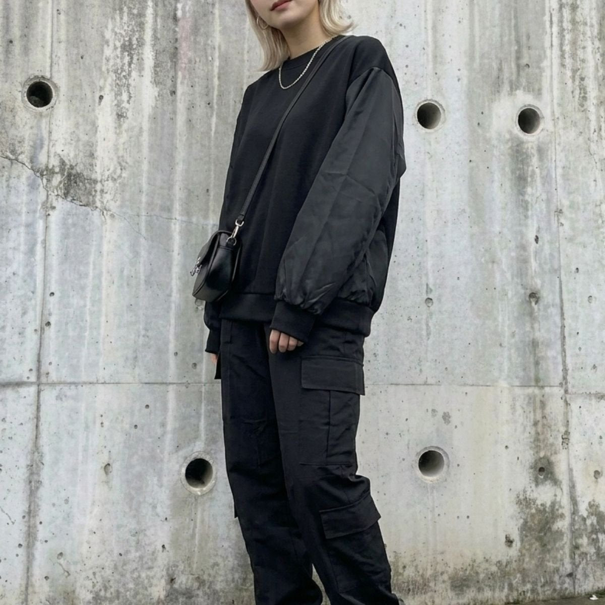 Tops/異素材MA-1スウェットトップス ST/No.22434