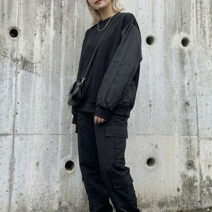 Tops/異素材MA-1スウェットトップス ST/No.22434