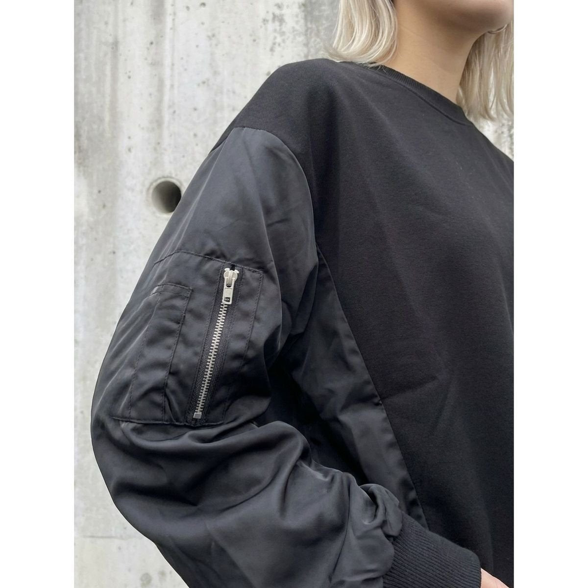 Tops/異素材MA-1スウェットトップス ST/No.22434