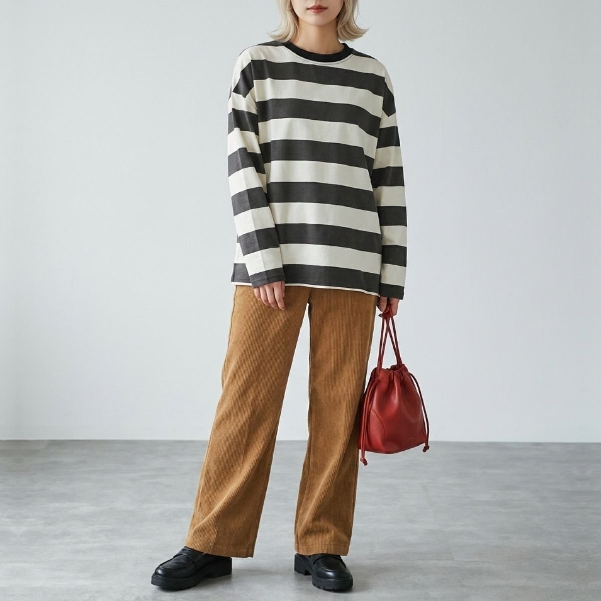 Tops/ワイドボーダートップス ST/No.22435