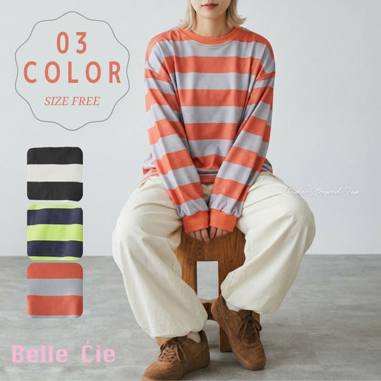Tops/ワイドボーダートップス ST/No.22435