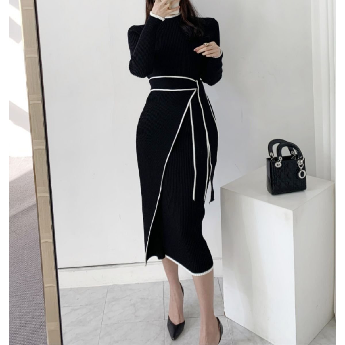 Dress/タイトリブリボンワンピース ST/No.22436