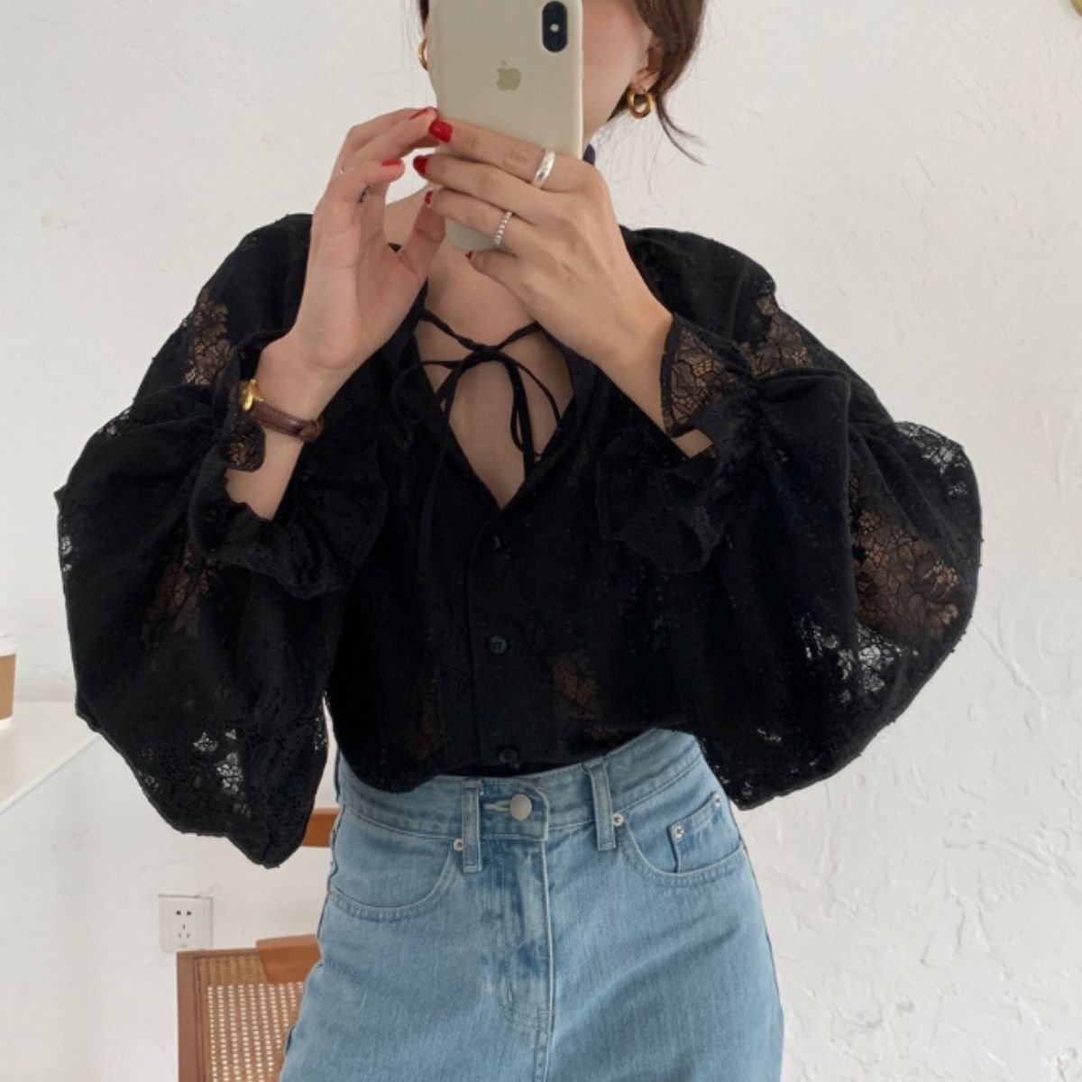 Shirts/シアーレースブラウス ST/No.22444