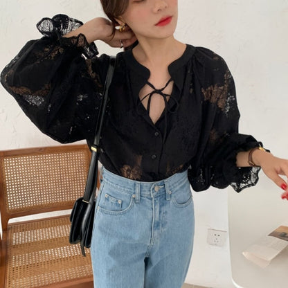 Shirts/シアーレースブラウス ST/No.22444