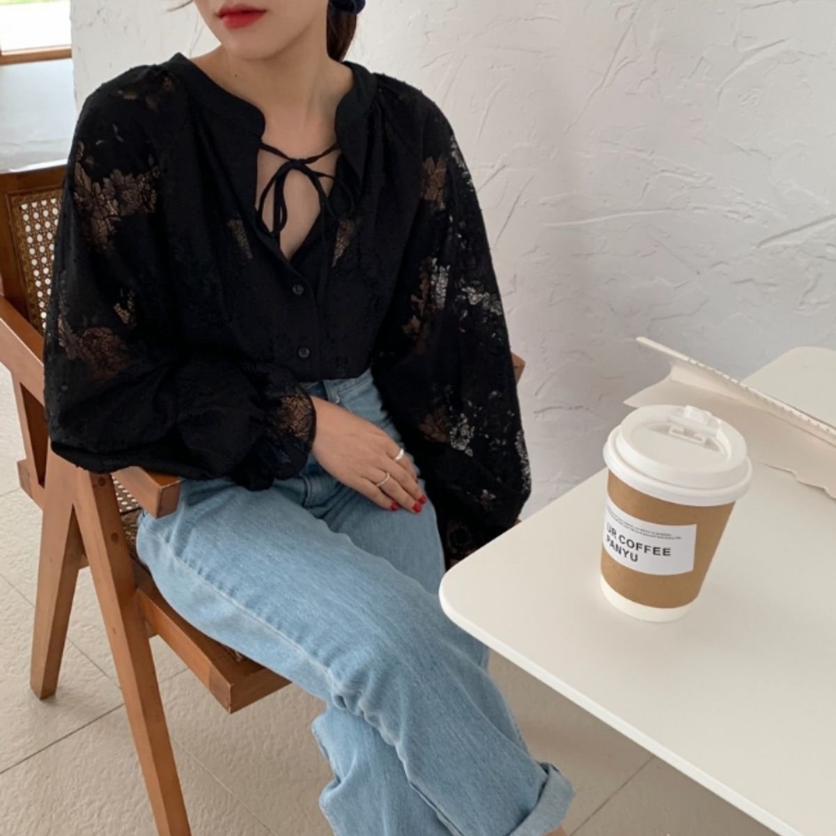 Shirts/シアーレースブラウス ST/No.22444