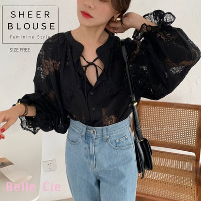 Shirts/シアーレースブラウス ST/No.22444