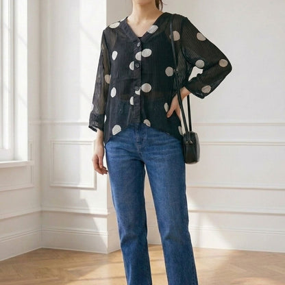 Blouse/ドットシアーブラウス ST/No.22451