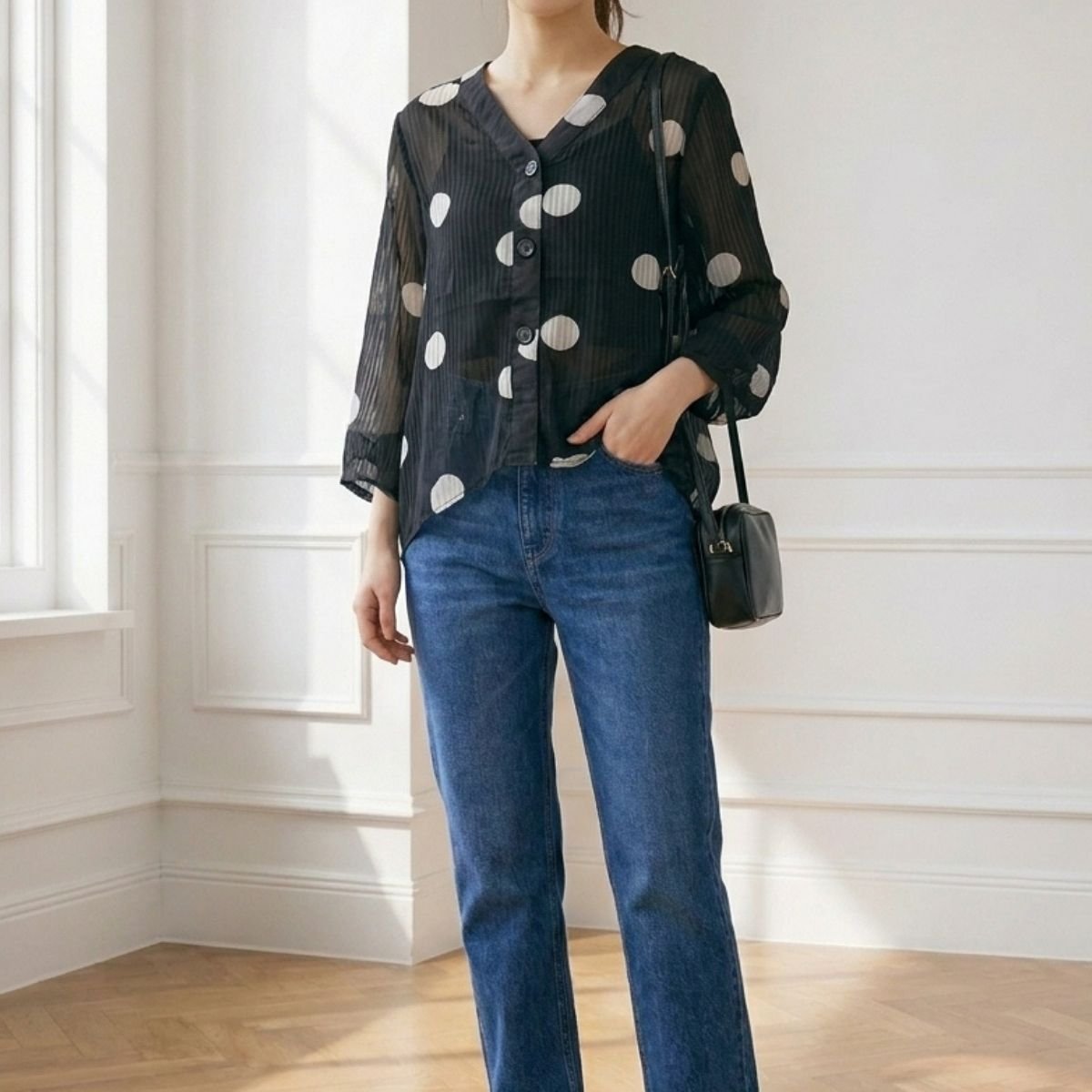 Blouse/ドットシアーブラウス ST/No.22451