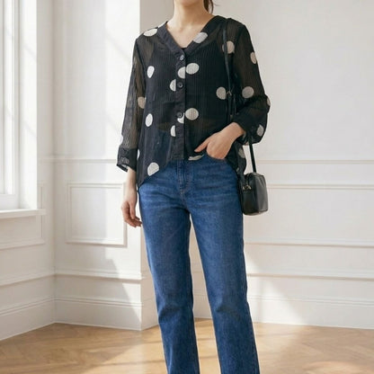 Blouse/ドットシアーブラウス ST/No.22451