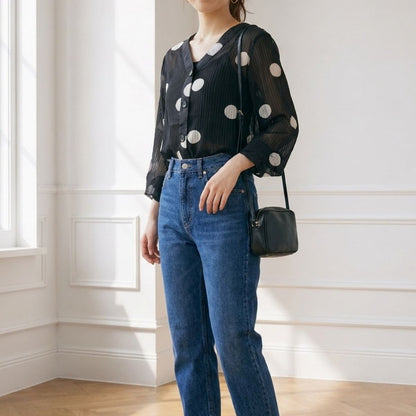 Blouse/ドットシアーブラウス ST/No.22451