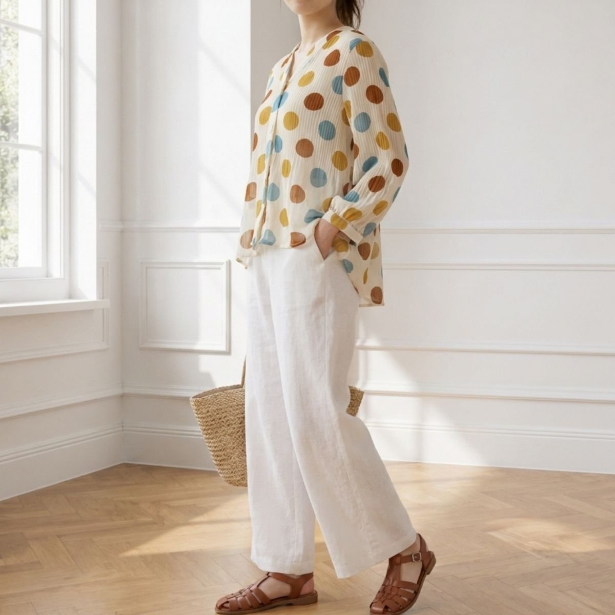 Blouse/ドットシアーブラウス ST/No.22451