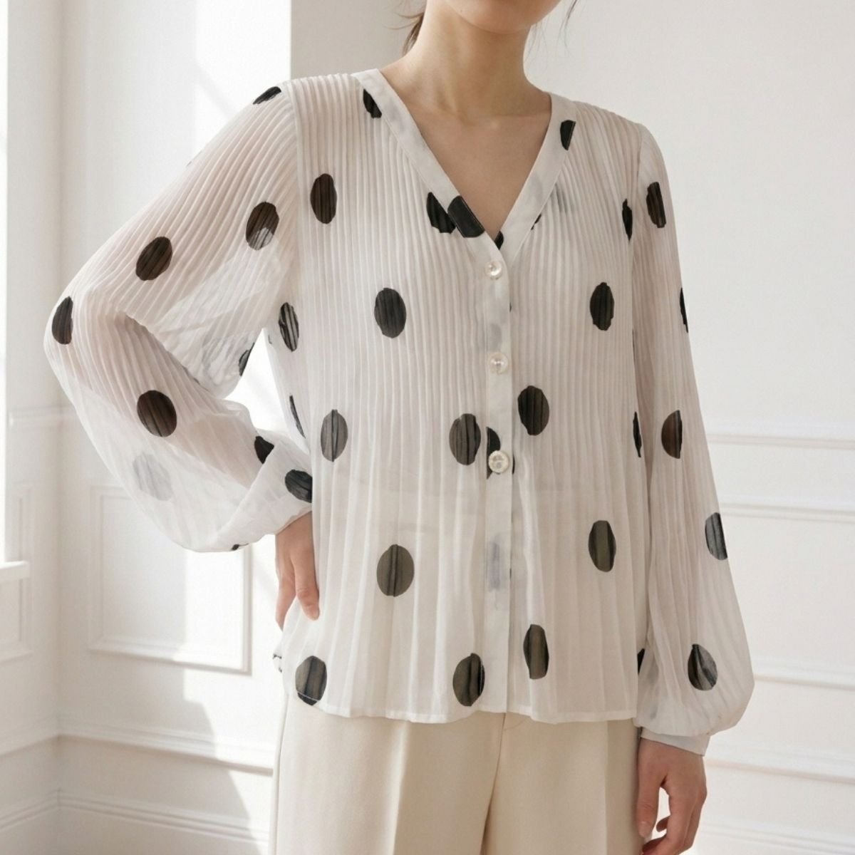 Blouse/ドットシアーブラウス ST/No.22451