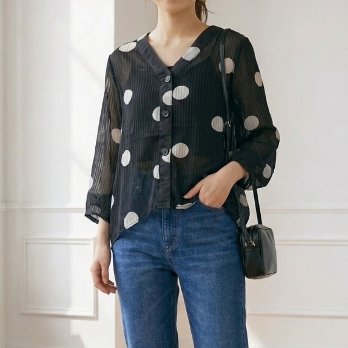 Blouse/ドットシアーブラウス ST/No.22451