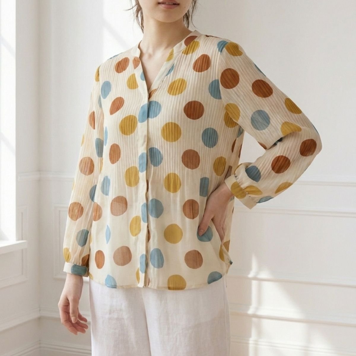 Blouse/ドットシアーブラウス ST/No.22451