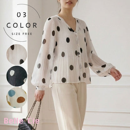 Blouse/ドットシアーブラウス ST/No.22451