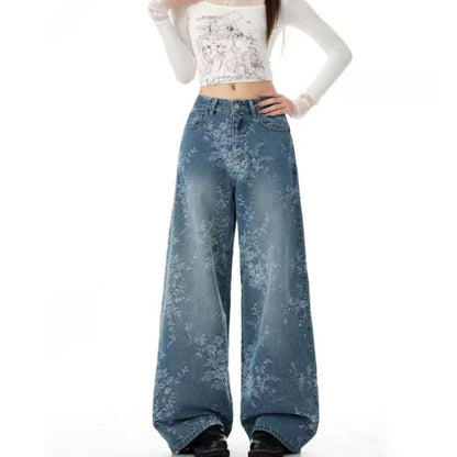 Pants/フラワー総刺繍ワイドデニムパンツ ST/No.22453
