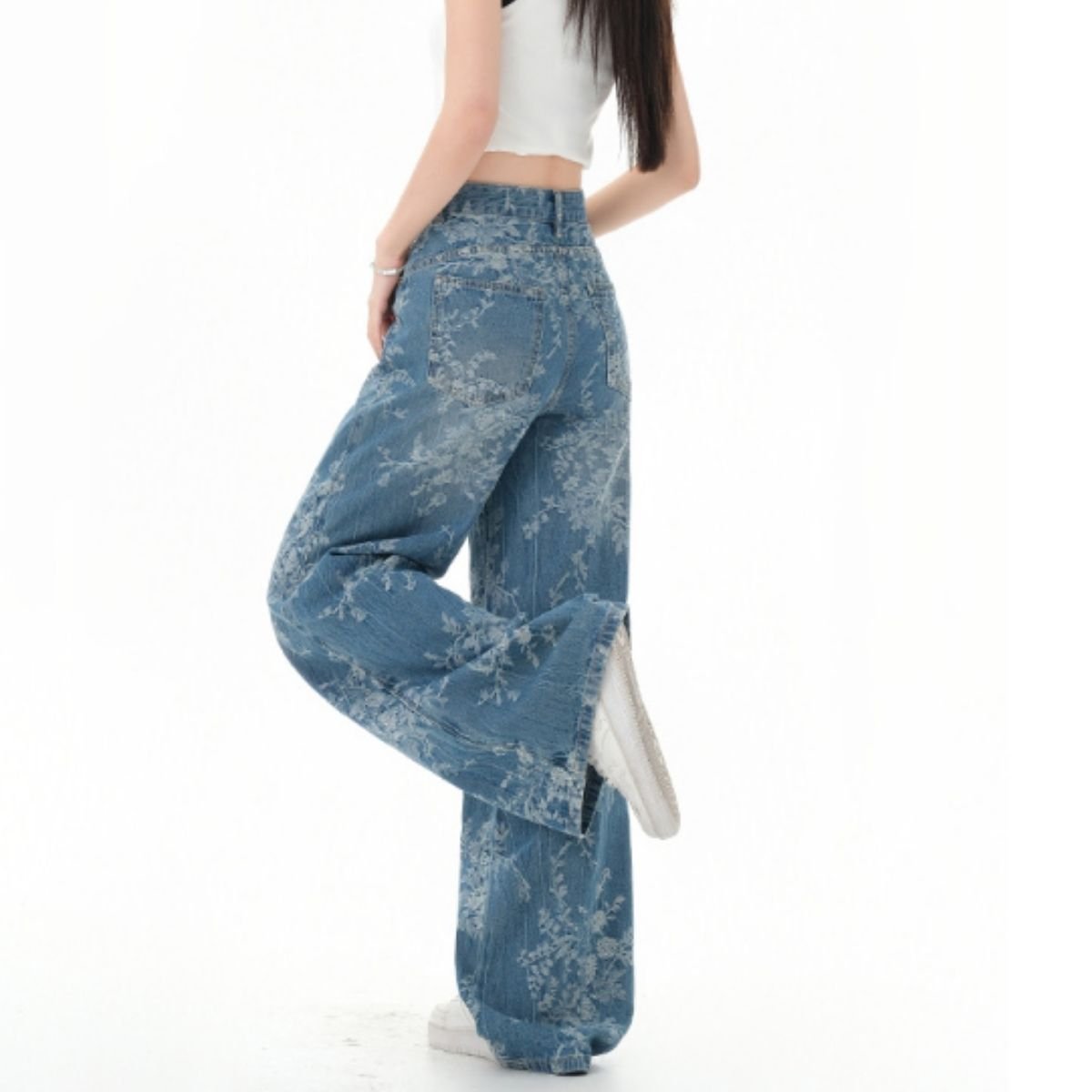 Pants/フラワー総刺繍ワイドデニムパンツ ST/No.22453
