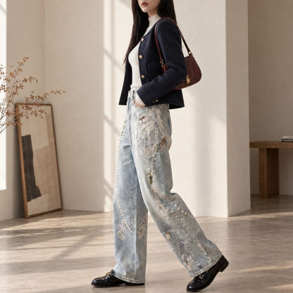 Pants/アートプリントデニムパンツ ST/No.22459