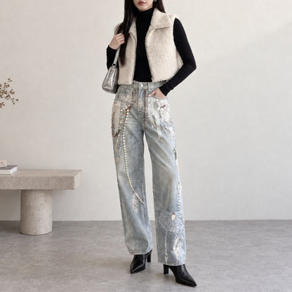 Pants/アートプリントデニムパンツ ST/No.22459