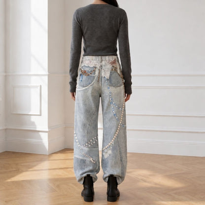 Pants/アートプリントデニムパンツ ST/No.22459