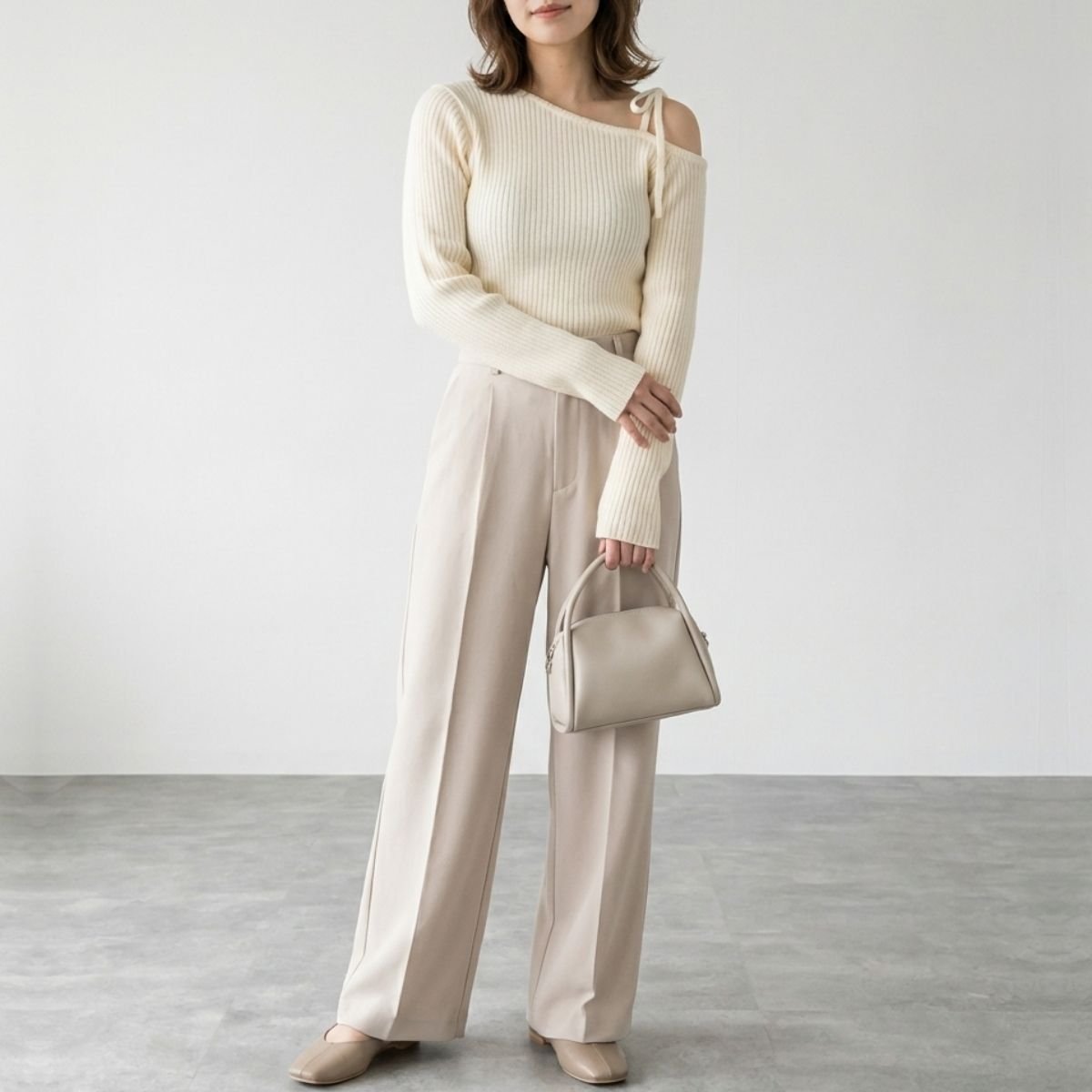 Knit/オープンショルダーリボンニット ST/No.22461