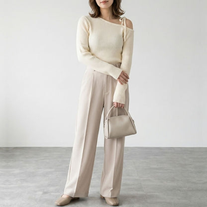 Knit/オープンショルダーリボンニット ST/No.22461