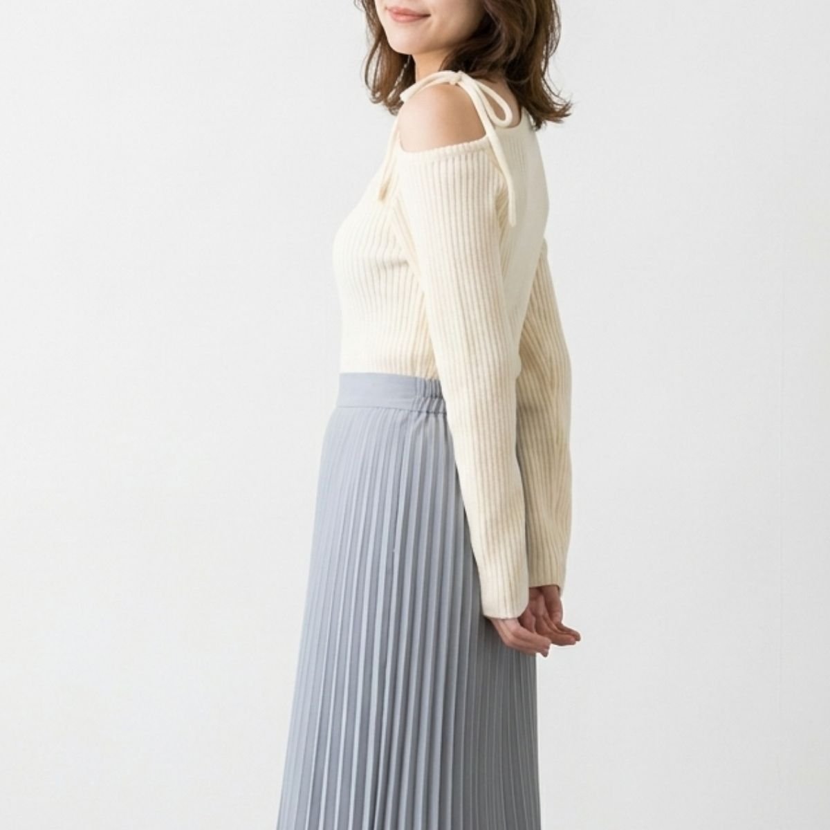Knit/オープンショルダーリボンニット ST/No.22461